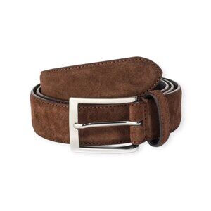 Adam Derrick To Boot New York Leather Belt Handmade Italian Brown Suede Size 36